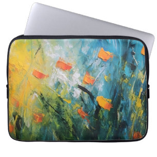 Bellflowers – Abstract Floral Meadow Laptop Sleeve