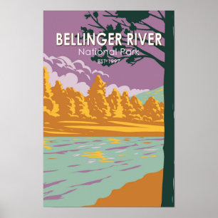 Bellinger River National Park Australia Vintage Poster