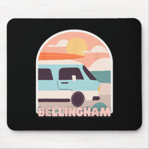 Bellingham Beach Retro Pastel Colors Sun And Surfi Mouse Mat