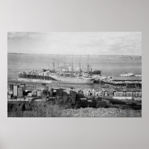 Bellingham, WA Docks View of Lumber Ships Poster