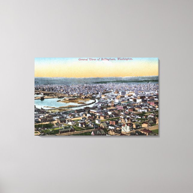 Bellingham, Washington - Aerial of City Canvas Print (Front)