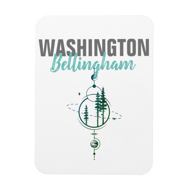 Bellingham Washington Geometric Trees Magnet (Vertical)