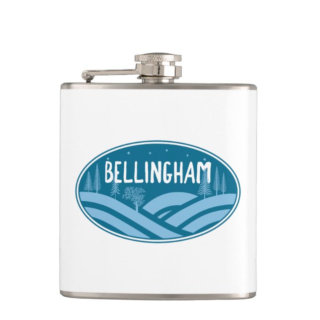 Bellingham Washington Outdoors Hip Flask (Front)