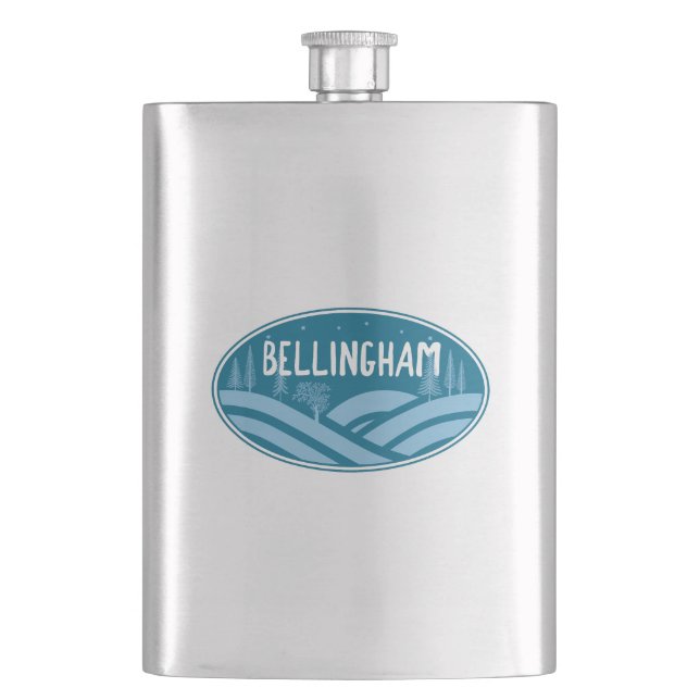 Bellingham Washington Outdoors Hip Flask (Front)