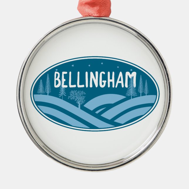 Bellingham Washington Outdoors Metal Tree Decoration (Front)