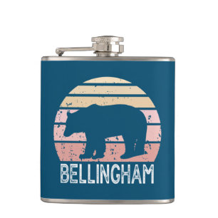 Bellingham Washington Retro Bear Hip Flask