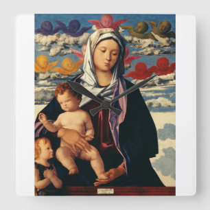 Bellini’s Virgin and Child High-Fidelity Fine Art Square Wall Clock