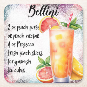 Bellini Square Paper Coaster