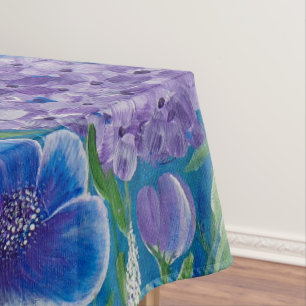 Bellisima Hydrangea and Poppy Floral Table Cloth