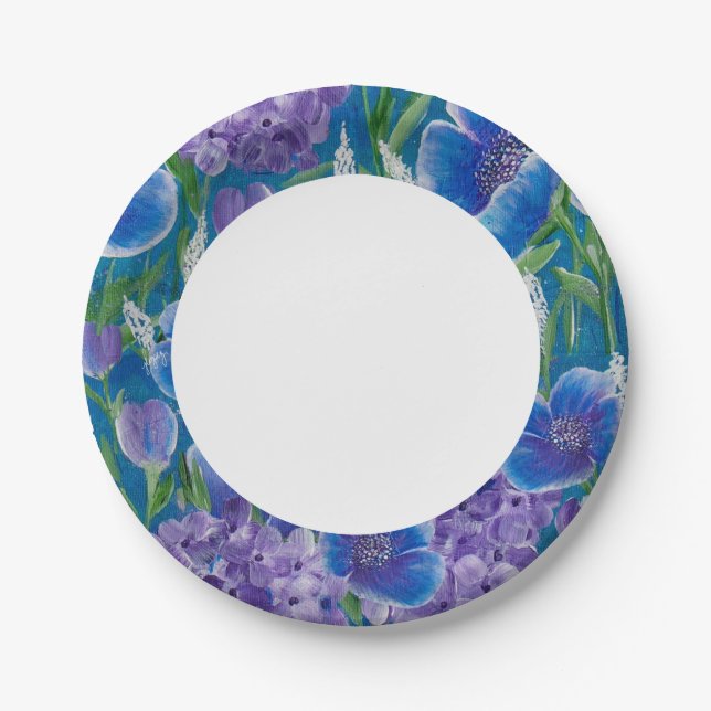 Bellisima Hydrangeas Paper Plate (Front)