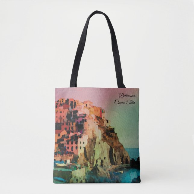 ** Bellissima Italy Italian Language Cinque Terra Tote Bag (Front)