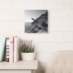 Bellissima Positano 1 - BW Square Wall Clock