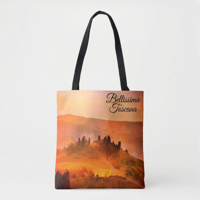 *~* Bellissima Toscana Tuscany Italian Language Tote Bag (Front)