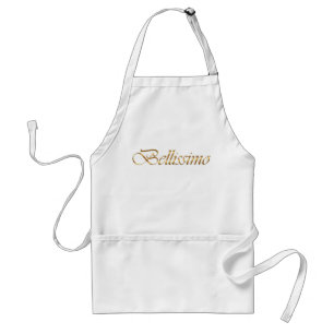 bellissimo. Golden gradient text. Standard Apron
