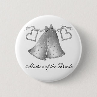 Bells and Hearts Mother of the Bride 6 Cm Round Badge