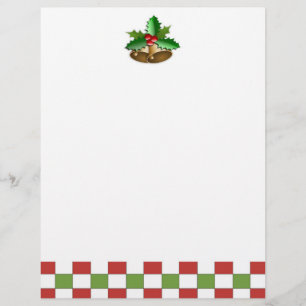 Bells and Holly Christmas Letter Paper