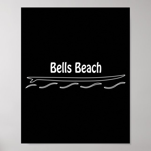 Bells Beach Australia Single Fin Surfboard Surfing Poster (Front)