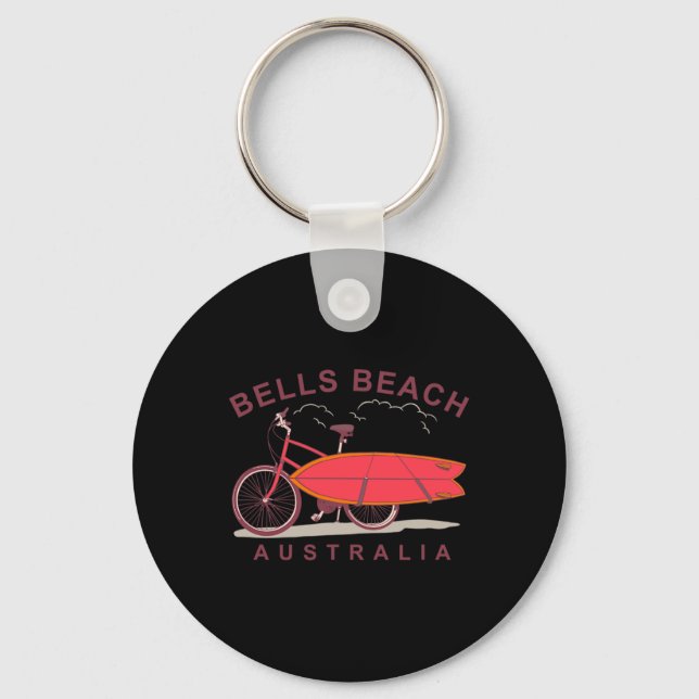 Bells Beach Australia Surfboard Bike Surfer  Key Ring (Front)