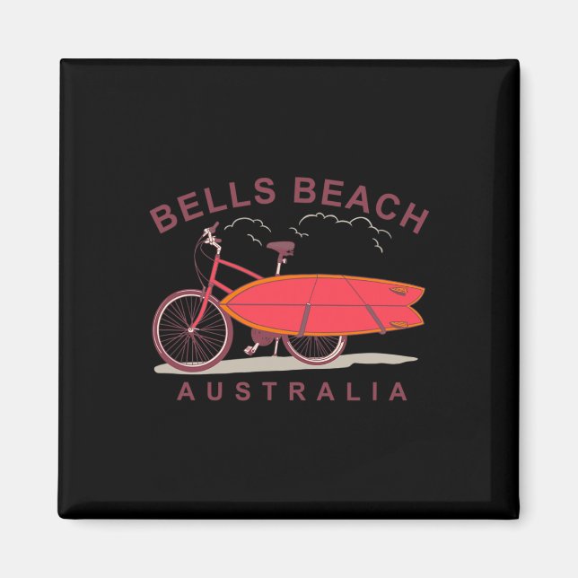 Bells Beach Australia Surfboard Bike Surfer  Magnet (Front)