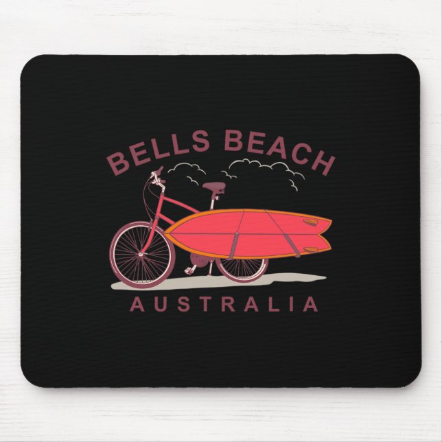 Bells Beach Australia Surfboard Bike Surfer  Mouse Mat (Front)