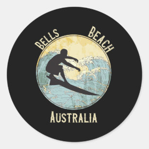 Bells Beach Australia Surfing Distressed Classic Round Sticker