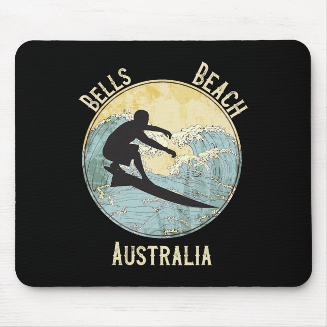 Bells Beach Australia Surfing Distressed  Mouse Mat (Front)