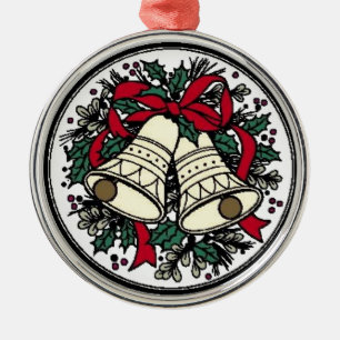 Bells, Bows & Holly - Metal Tree Decoration