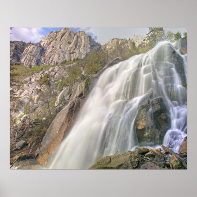 Bells Canyon Waterfall, Lone Peak Wilderness, Poster (Front)