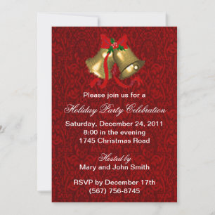 Bells Christmas Party Invitations