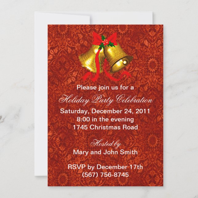 Bells Holiday Party Invitations (Front)