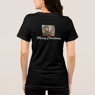 Bells Holly and Horse Christmas Elf Tri-Blend Shirt