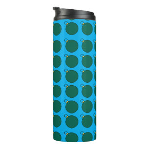 Bells in green illustration thermal tumbler