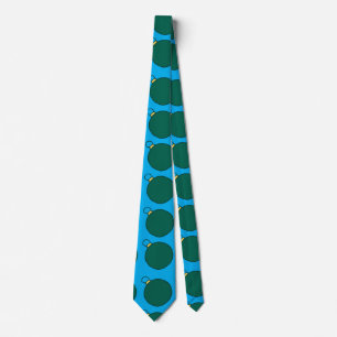 Bells in green illustration tie