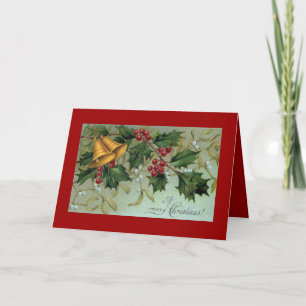 Bells of Holly Christmas Greeting Card