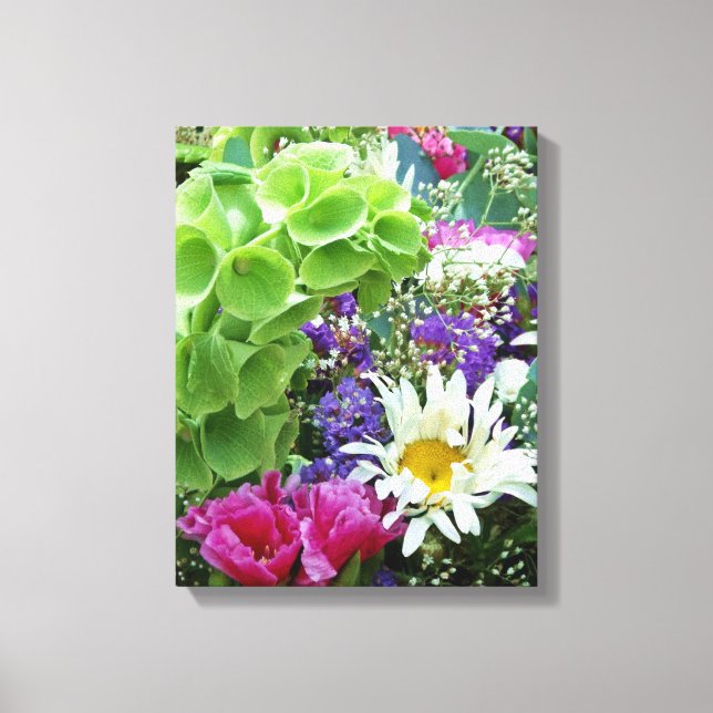 Bells of Ireland Flower Bouquet Photo on Canvas (Front)