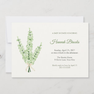 Bells of Ireland Green Baby Shower Invitation