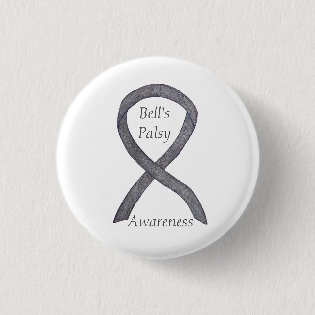 Bell's Palsy Awareness Ribbon Custom Pin (Front)
