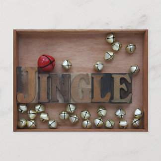 bells with the word jingle postcard