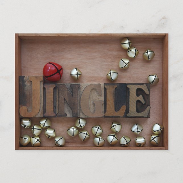 bells with the word jingle postcard (Front)