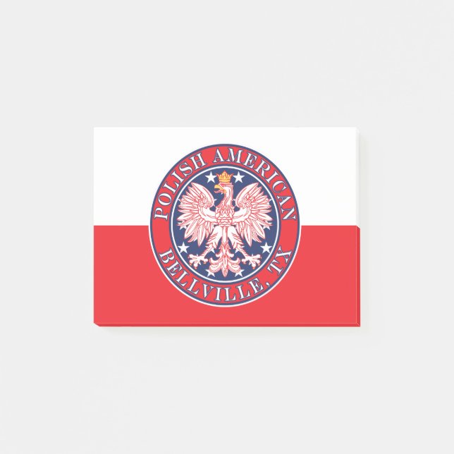 Bellville Texas Polish American Eagle Post-it Notes (Front)
