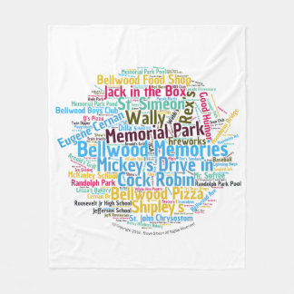 Bellwood Memory Word Cloud Circle Fleece Blanket