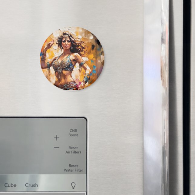 Belly dance colourful round magnets (In Situ (Fridge))