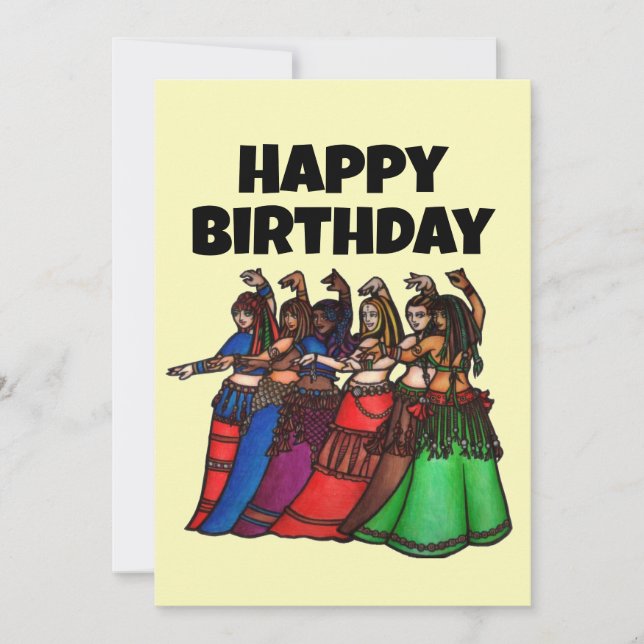 Belly Dancer Birthday Cards (Front)