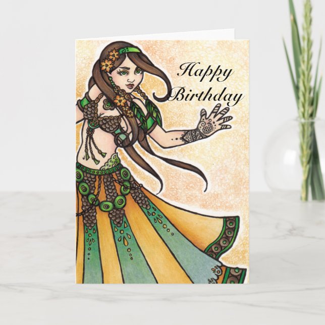 Belly Dancer Birthday Cards (Front)
