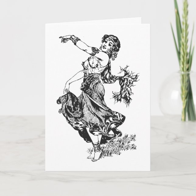 BELLY DANCER BIRTHDAY GREETING CARD (Front)