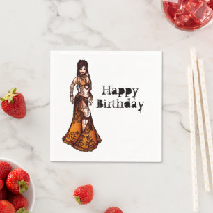Belly Dancer Birthday Napkin