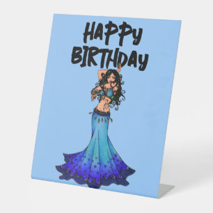 Belly Dancer Birthday Pedestal Sign