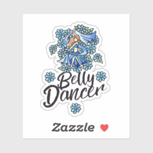 Belly Dancer Blue Floral bellydance