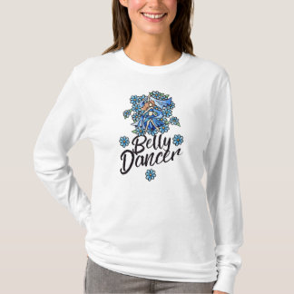 Belly Dancer Blue Floral bellydance T-Shirt