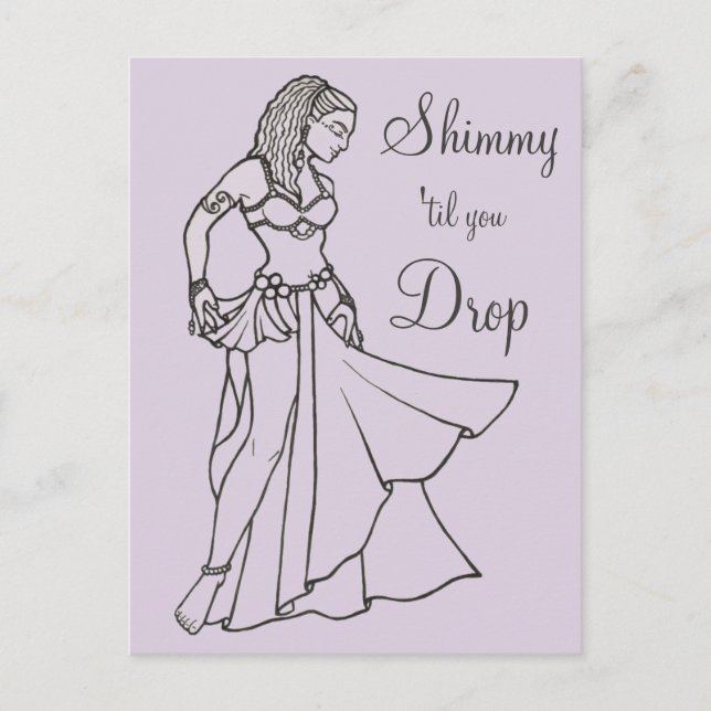 Belly Dancer Holiday Postcard (Front)